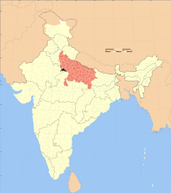 Location of आग्रा district in उत्तरप्रदेशराज्यम्