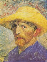 דיוקן עצמי עם כובע קש, קיץ 1887, מכון האמנות של דטרויט (F526)