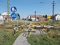 Miniatuur voor Bestand:Vasúti gyalogos átjáró a Baross utca felé nézve, 2018 Dombóvár.jpg