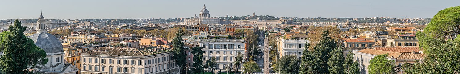 View of Rome seen from Terrazza del Pincio