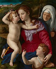 Bronzino, Vierge à l'Enfant avec sainte Élisabeth et saint Jean-Baptiste, vers 1540-1545.