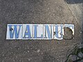 Walnut Street sidewalk street name tiles, Greenville, New Orleans