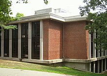 Warburg Library has space for 48,000 books. Frederick M. Warburg '15 chaired the Middlesex board of trustees in the 1950s. Warburg Library - Middlesex School - IMG 1024.JPG