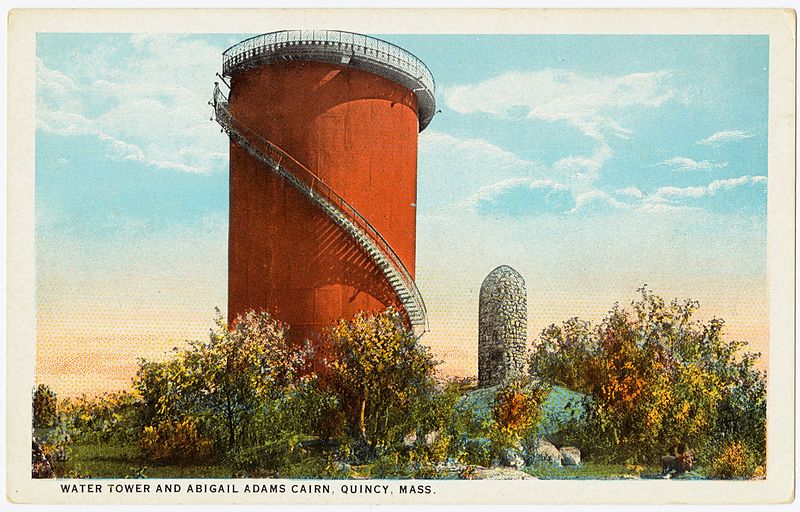 File:Water Tower and Abigail Adams Cairn, Quincy, Mass (A-35670).jpg