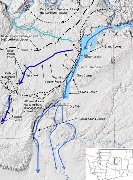 Foster Coulee vicinity showing ice age floods (blue lines) Waterville Plateau.jpg