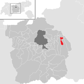 Poloha obce Wattens v okrese Innsbruck-vidiek (klikacia mapa)