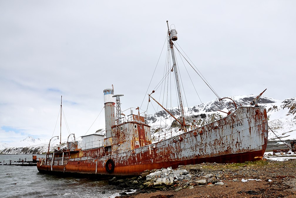 Whaler shipwreck at Grytviken, South Georgia