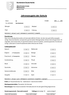 [2] Schulzeugnis