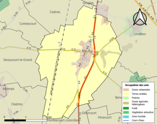 Kolorowa mapa przedstawiająca użytkowanie gruntów.