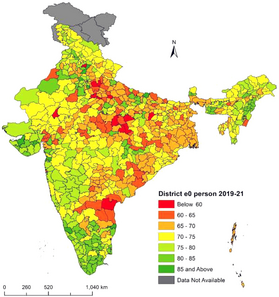 Life Expectancy at birth in India by district based on the analysis of NFHS-5 data (2019-2021) 12889 2024 18278 Fig4 HTML.webp