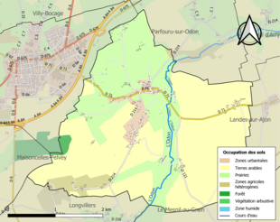 Mapa de colores que muestra el uso de la tierra.