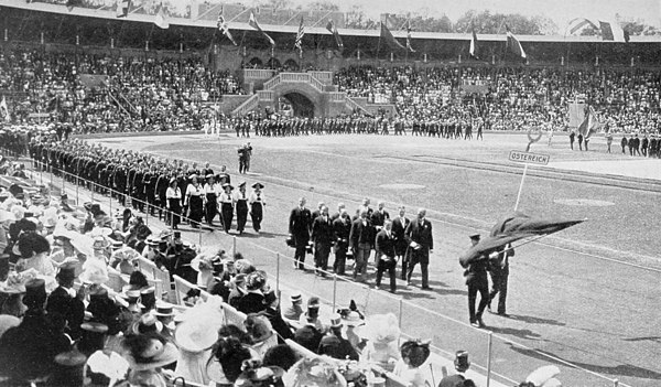 The team of Austria at the opening ceremony.