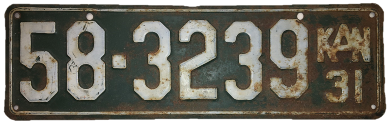 File:1931 Kansas license plate 58-3239.png