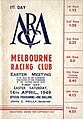 Front cover 1949 MRC Victoria Handicap racebook