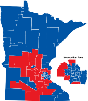 2006 Minnesota Senate seats won by party.svg