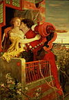 Romeu e Julieta. Pintura a óleo de 1870 por Ford Madox Brown (1821 - 1893)