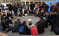 * Nomination Nuit debout, Paris. --ComputerHotline 05:52, 2 May 2016 (UTC) * Decline Compositional issues, a foot on the left and incomplete person on right --Ezarate 00:39, 9 May 2016 (UTC)