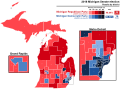 2018 Michigan State Senate election - Results by district (shaded)