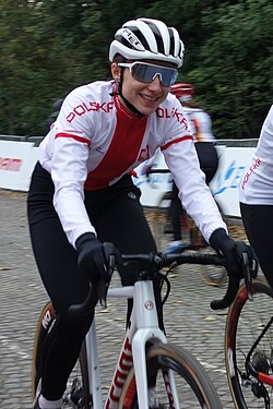 Dominika Włodarczyk cyclocrossin EM-kilpailuissa 2022.