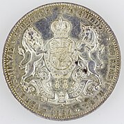 Vereinsmünze des Deutschen Zollvereins, Wertangabe auf der Rückseite: 2 Thaler = 3½ Gulden (Königreich Hannover, Georg V. 1854)