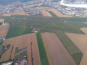 Vue aérienne des installations.