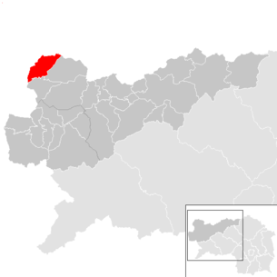 Mappa panoramica dei comuni dell'intero distretto di Liezen