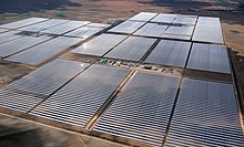 Solar power plant Andasol was the first parabolic trough power plant in Europe. Because of the high altitude (1,100 m) and the semi-arid climate, the site has exceptionally high annual direct insolation of 2,200 kWh/m per year. Andasol Solar Power Station 2.jpg