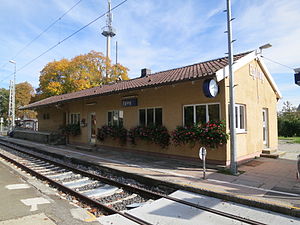 Single-story building with gabled roof