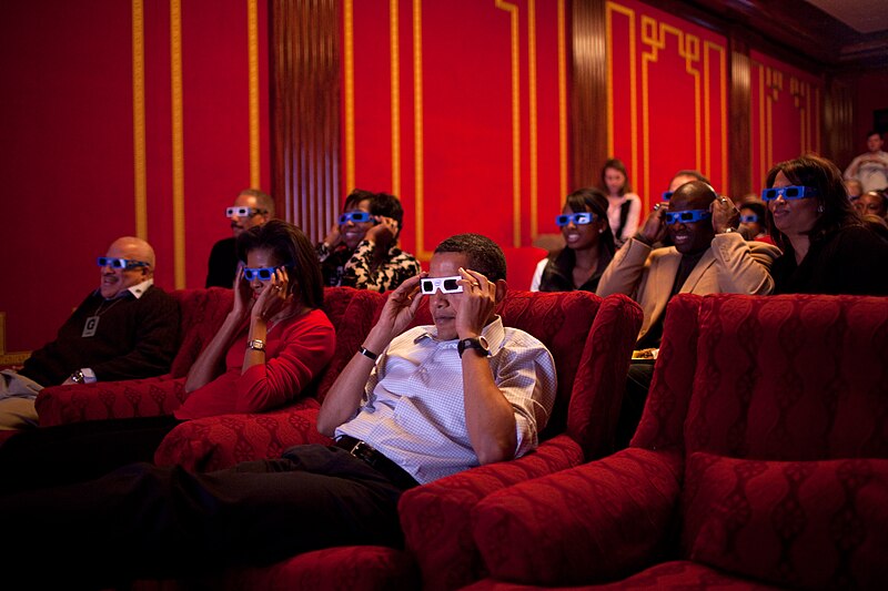 File:Barack and Michelle Obama looking the 2009 Superbowl with 3-D glasses.jpg