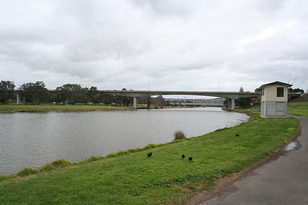 The James Harrison bridge over the River Barwon