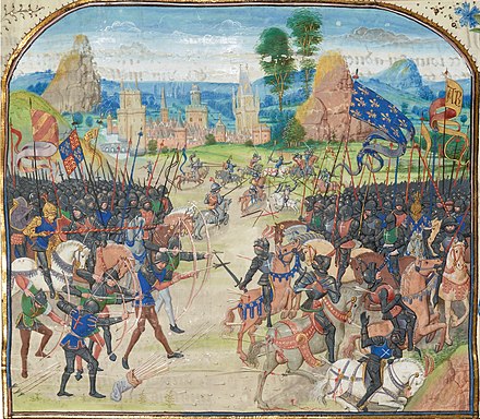 La bataille de Poitiers où pour la seconde fois Juan Fernández de Heredia combattit à côté des Français