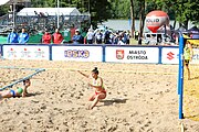 Deutsch: Beachhandball Europameisterschaften 2019 (Beach handball Euro); Tag 2: 3. Juli 2019 – Frauen, Vorrunde Gruppe A, Kroatien-Rumänien 2:0 (16:11, 11:8) English: Beach handball Euro; Day 2: 3 July 2019 – Women Preliminary Round Group A – Croatia-Romania 2:0 (16:11, 11:8)