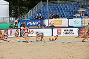 Deutsch: Beachhandball Europameisterschaften 2019 (Beach handball Euro); Tag 2: 3. Juli 2019 – Frauen, Vorrunde Gruppe D, Ukraine-Deutschland 2:0 (23:22, 32:24) English: Beach handball Euro; Day 2: 3 July 2019 – Women Preliminary Round Group D – Ukraine-Germany 2:0 (23:22, 32:24)