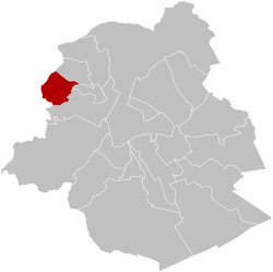 A kerület elhelyezkedése a Brüsszeli Fővárosi régión belül