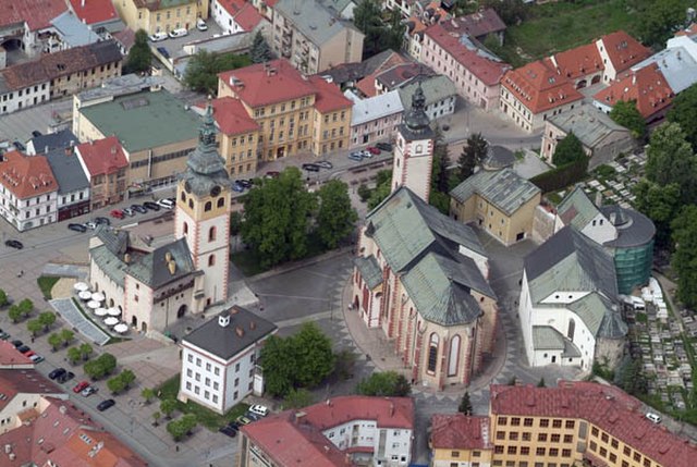 The town centre of Banská Bystrica (seen from above)