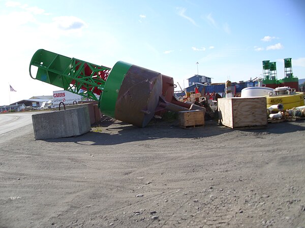 large buoy in storage, Homer, Alaska