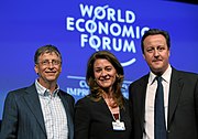 Bill Gates, Melinda Gates and David Cameron, Prime Minister of the United Kingdom (28 January 2011)