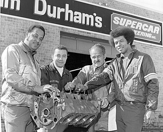 Malcolm Durham, Leonard W. Miller, Wendell Scott, and Ronald Hines (l-r) of the Black American Racers Association Black American Racers Association.jpg