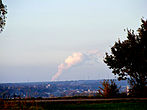 Look for power plant Leipzig Lippendorf from the district "Zwickau" (in the foreground "Crimmitschau")