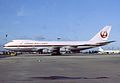 Reclame voor de Expo op een boeing 747 van Japan Airlines