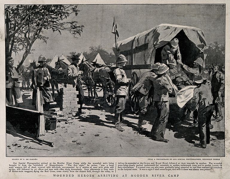 File:Boer War; sick and wounded soldiers arriving at Modder River Wellcome V0015537.jpg
