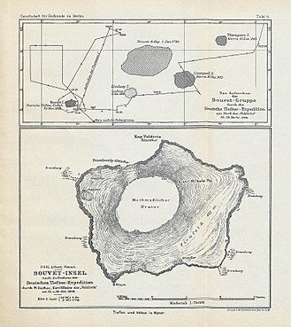 1898 German map of Bouvet Island, with Thompson I.