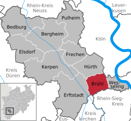 Kaart van Brühl