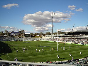 Rugbyspiel im Canberra Stadium