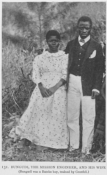 File:Bugidi, the mission engineer, and his wife. Bakundi was a Bateke boy, trained by Grenfell.jpg