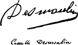 Camille Desmoulinsʼ signatur