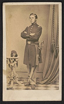 Captain William H. Jewell of Co. A, 38th Massachusetts Infantry Regiment. From the Liljenquist Family Collection of Civil War Photographs, Prints and Photographs Division, Library of Congress Captain William H. Jewell of Co. A, 1st Massachusetts Infantry Regiment and Co. A, 38th Massachusetts Infantry Regiment in uniform with sword LCCN2016646180.jpg
