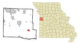Cass County Missouri Incorporated and Unincorporated areas Garden City Highlighted.svg