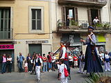 Català: Cavalcada de gegants de les festes de la Mercè del 2008, al tram del carrer Cardenal Casañas, carrer del Pi, carrer Canuda i la Rambla