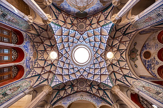 Ceiling of a room at Borujerdi House, Kashan, Iran